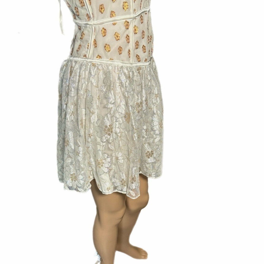 NWT $270 FOR LOVE & LEMONS Lupita Mini Dress Sz Small Lace Short Sleeve - Picture 14 of 16